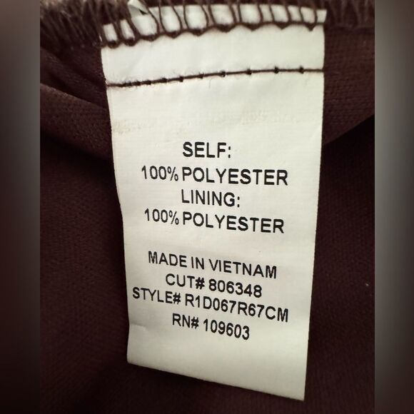 Chris McLaughlin Brown Chiffon Animal Print Asymmetrical Midi Dress Size M/L - Picture 10 of 11